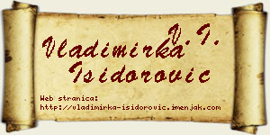 Vladimirka Isidorović vizit kartica